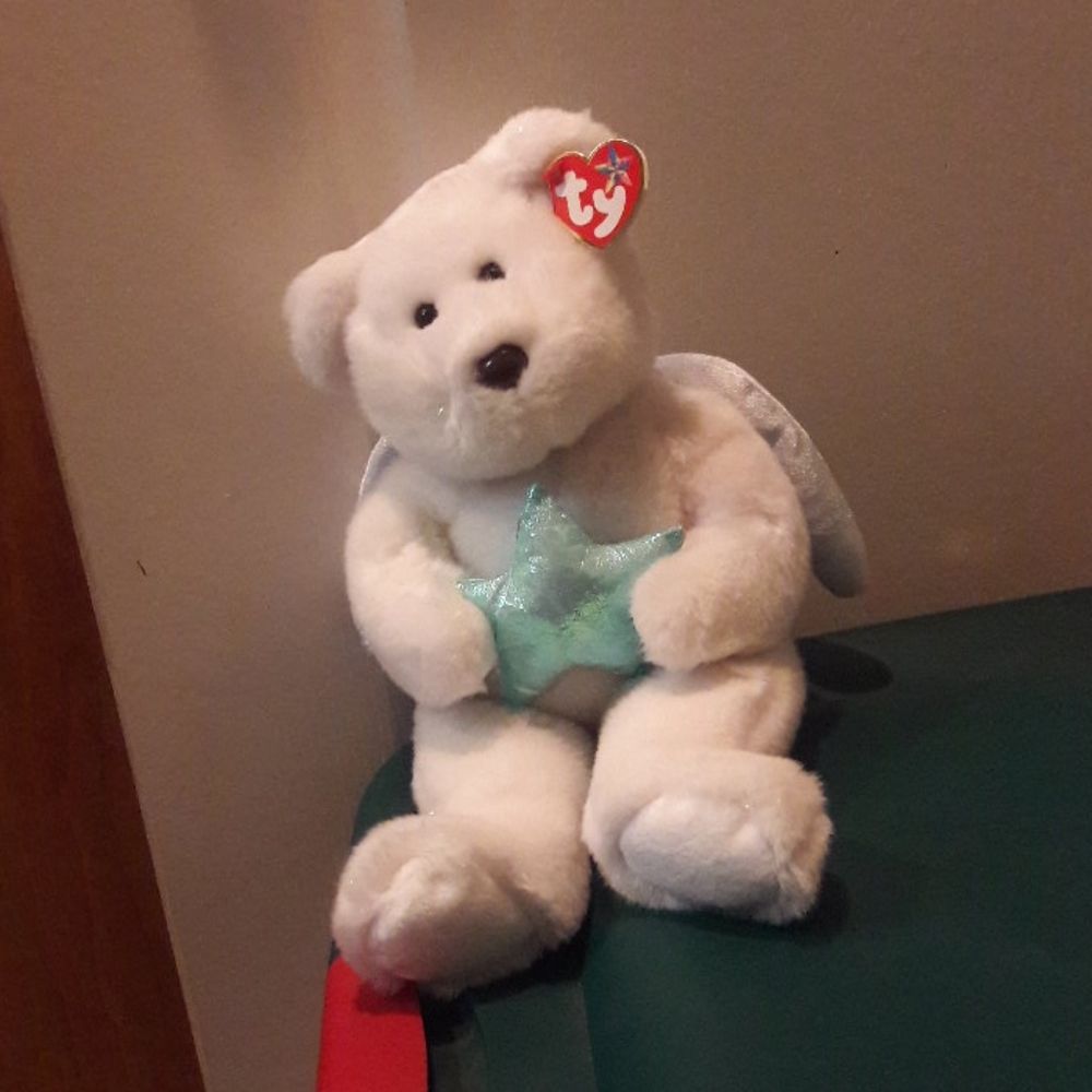 💙TY Star Beanie Buddy Blue and White